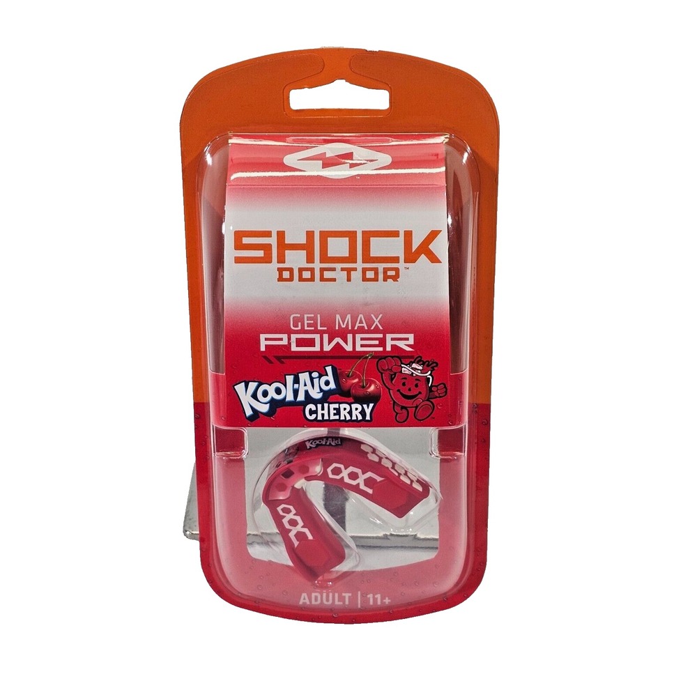 Shock Doctor Kool Aid Gel Max Power Flavor‎ Fusion Mouth Guard Cherry ADULT